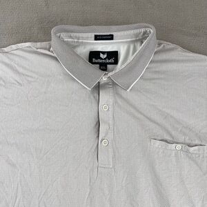ButterCloth Polo‎ Shirt Men 3XL Grey Icy Cotton Stretch Short Sleeve Pocket NWOT